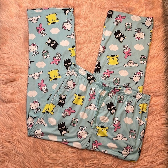SANRIO HELLO KITTY & FRIENDS SIZE XL SLEEP PAJAMAS‎ PANTS LIKE NEW SOFT BLUE - Picture 1 of 7